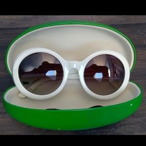 Florence Broadhurst for Kate Spade Sunglasses Oversize Round White Sunglasses